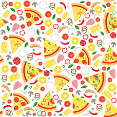 Pizza slice seamless pattern
