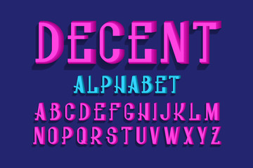 Decent isolated english alphabet. Urban 3d letters font.