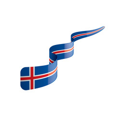 Obraz premium Iceland flag, vector illustration on a white background