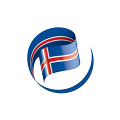 Iceland flag, vector illustration on a white background