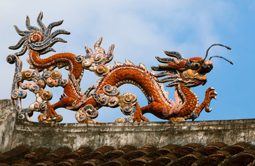 Dragon on a temple roof