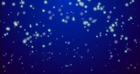 Christmas blue background with snowflakes - falling snow