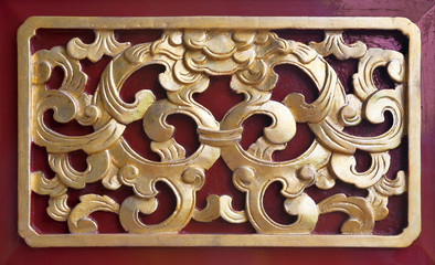 Gild ornament in Imperial Palace in Hue, Vietnam