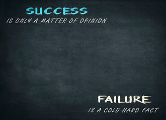 Business Success quote on blackboard with green background
