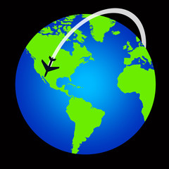 fly around world