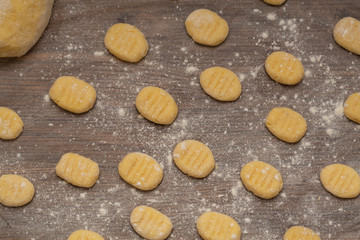 Traditional Italian gnocchi prepared with potatoes and eggs