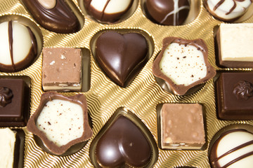 Detailed chocolates in a box composition