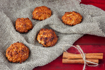 Delicious homemade cookies and cinnamon sticks.