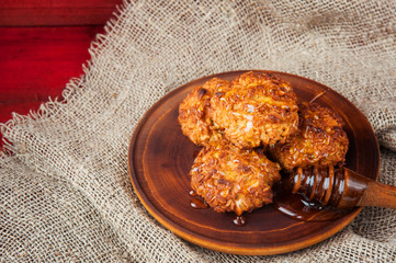Homemade oatmeal cookies with honey. Rustic