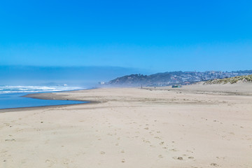 Ocean Beach in San Francisco, on a hazy summer's morning