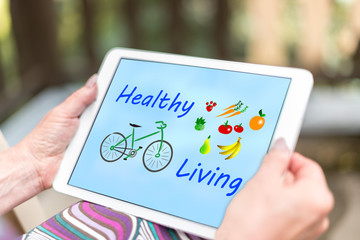Healthy living concept on a tablet
