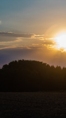 Smartphone HD wallpaper of beautiful sunset with spectacular clouds near Ramsdorf - Bavaria - Germany