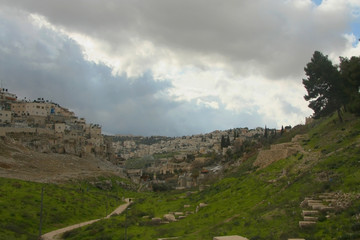 Fototapeta na wymiar Arab neighborhoods of eastern Jerusalem