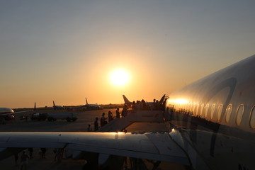 airplane sunset
