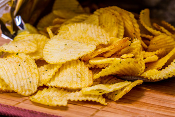 crisps on a table