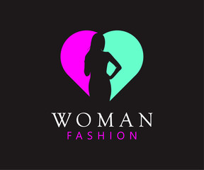 Obraz na płótnie Canvas Woman salon and love logo design concept