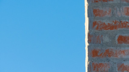 brick wall on sky background