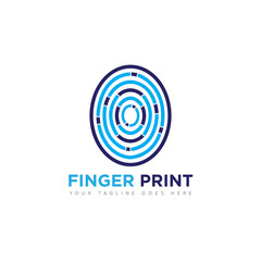 Finger print concept logo and icon design template