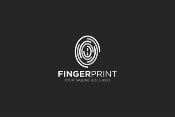 Finger print concept logo and icon design template