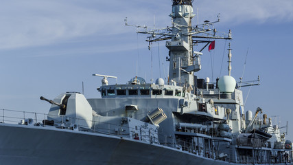 WARSHIP - Frigate on a patrol in the sea