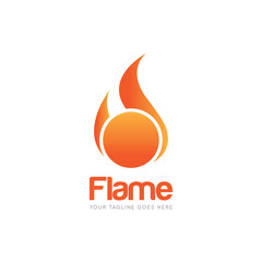 flame logo and icon vector illustration design template