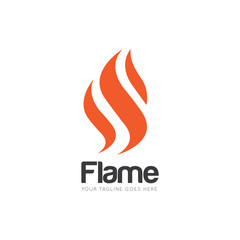 flame logo and icon vector illustration design template