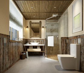 3d render modern bathroom