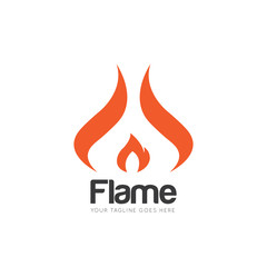 flame logo and icon vector illustration design template