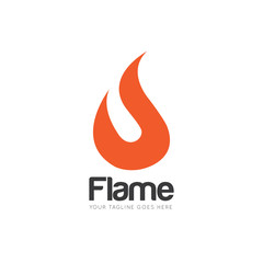flame logo and icon vector illustration design template