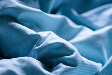 Blue night bed sheet bedding - obrazy, fototapety, plakaty