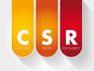 CSR - Corporate Social Responsibility acronym, business concept background