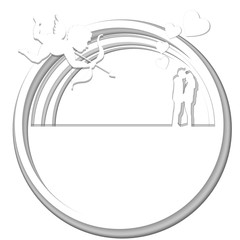 Paper cut Cupid Circle love sweethearts white shadow