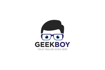 geek logo and icon vector illustration design template