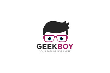 geek logo and icon vector illustration design template