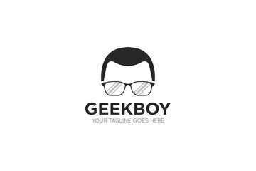 geek logo and icon vector illustration design template