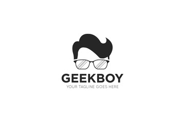 geek logo and icon vector illustration design template