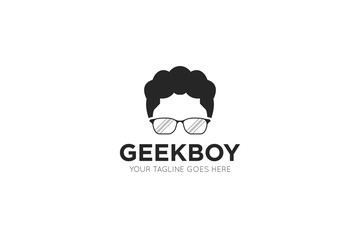 geek logo and icon vector illustration design template