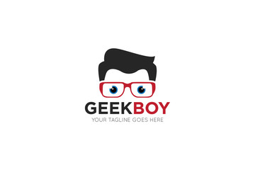 geek logo and icon vector illustration design template