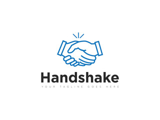 people deal handshake logo and icon vector design template