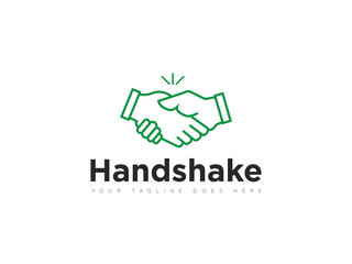 people deal handshake logo and icon vector design template