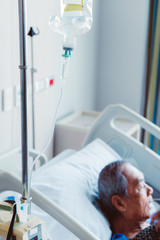 Elderly patients in hospital bed