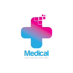 Obraz premium medical cross logo and icon vector design template