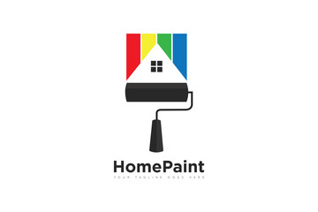 Paint concept logo and icon vector ilustration design template