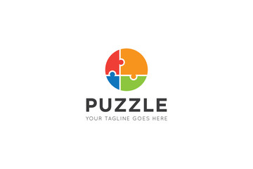 puzzle logo and icon vector design template