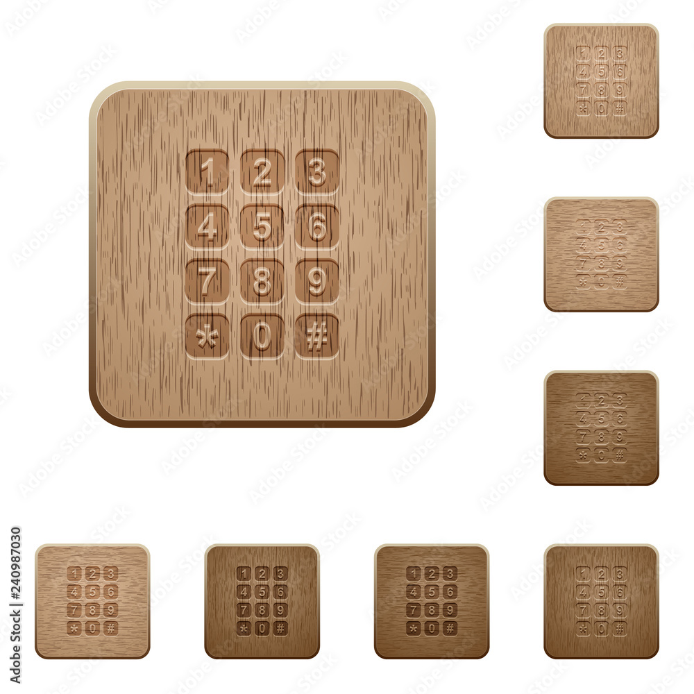 Poster numeric keypad wooden buttons