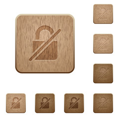 Unprotected wooden buttons