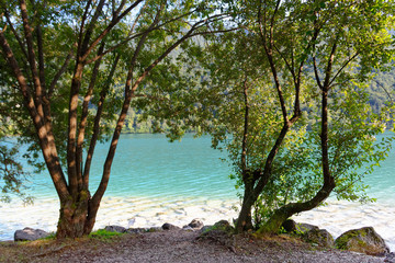 Naklejka na ściany i meble Barcis, Pordenone, Italy a picturesque place by the lake.