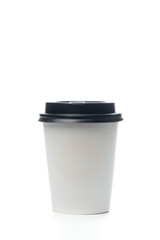 Coffee cup of paper on a white background.
