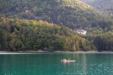 Barcis, Pordenone, Italy a beautiful mountain village on Lake Barcis.