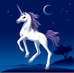 Naklejka na ściany i meble vector illustration of snow white unicorn